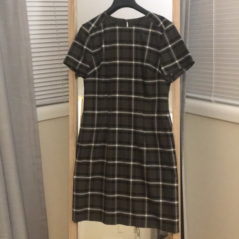 Banana Republic Green Plaid Shift Dress